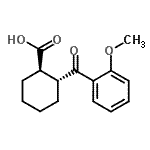 structure of CAS# 733742-72-8, (1R,2R)-2-(2-Methoxybenzoyl)cyclohexanecarboxylic acid;MFCD01311265;trans-2-(2-methoxybenzoyl)cyclohexane-1-carboxylic acid