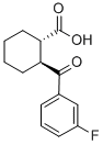 structure of CAS# 733742-79-5, trans-2-(3-Fluorobenzoyl)Cyclohexane-1-Carboxylic Acid