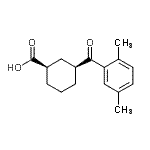结构式 CAS# 735269-84-8, (1R,3S)-3-(2,5-二甲基苯甲酰)环己烷羧酸