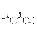 structure of CAS# 735269-86-0, (1R,3S)-3-(3,4-Dimethylbenzoyl)cyclohexanecarboxylic acid;cis-3-(3,4-dimethylbenzoyl)cyclohexane-1-carboxylic acid