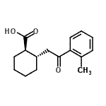 structure of CAS# 735274-70-1, (1R,2S)-2-[2-(2-Methylphenyl)-2-oxoethyl]cyclohexanecarboxylic acid;trans-2-[<wbr>2-(2-meth<wbr>ylphenyl)<wbr>-2-oxoeth<wbr>yl]cycloh<wbr>exane-1-c<wbr>arboxylic<wbr> acid