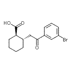 structure of CAS# 735274-85-8, (1R,2S)-2-[2-(3-Bromophenyl)-2-oxoethyl]cyclohexanecarboxylic acid;trans-2-[<wbr>2-(3-brom<wbr>ophenyl)-<wbr>2-oxoethy<wbr>l]cyclohe<wbr>xane-1-ca<wbr>rboxylic <wbr>acid