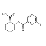 structure of CAS# 735274-96-1, (1R,2S)-2-[2-(3-Iodophenyl)-2-oxoethyl]cyclohexanecarboxylic acid;trans-2-[<wbr>2-(3-iodo<wbr>phenyl)-2<wbr>-oxoethyl<wbr>]cyclohex<wbr>ane-1-car<wbr>boxylic a<wbr>cid