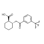 结构式 CAS# 735274-99-4, (1R,2S)-2-{2-氧代-2-[3-(三氟甲基)苯基]乙基}环己烷羧酸