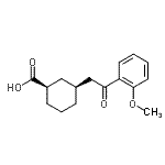 结构式 CAS# 735275-08-8, (1R,3S)-3-[2-(2-甲氧基苯基)-2-氧代乙基]环己烷羧酸