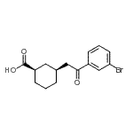 结构式 CAS# 735275-14-6, (1R,3S)-3-[2-(3-溴苯基)-2-氧代乙基]环己烷羧酸