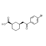 structure of CAS# 735275-15-7, (1R,3S)-3-[2-(4-Bromophenyl)-2-oxoethyl]cyclohexanecarboxylic acid;cis-3-[2-<wbr>(4-bromop<wbr>henyl)-2-<wbr>oxoethyl]<wbr>cyclohexa<wbr>ne-1-carb<wbr>oxylic ac<wbr>id