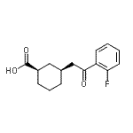 结构式 CAS# 735275-36-2, (1R,3S)-3-[2-(2-氟苯基)-2-氧代乙基]环己烷羧酸