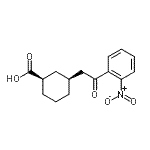structure of CAS# 735275-43-1, (1R,3S)-3-[2-(2-Nitrophenyl)-2-oxoethyl]cyclohexanecarboxylic acid;cis-3-[2-<wbr>oxo-2-(2-<wbr>nitrophen<wbr>yl)ethyl]<wbr>cyclohexa<wbr>ne-1-carb<wbr>oxylic ac<wbr>id