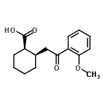 结构式 CAS# 736136-32-6, (1R,2R)-2-[2-(2-甲氧基苯基)-2-氧代乙基]环己烷羧酸