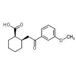 structure of CAS# 736136-33-7, (1R,2R)-2-[2-(3-Methoxyphenyl)-2-oxoethyl]cyclohexanecarboxylic acid;cis-2-[2-<wbr>(3-methox<wbr>yphenyl)-<wbr>2-oxoethy<wbr>l]cyclohe<wbr>xane-1-ca<wbr>rboxylic <wbr>acid