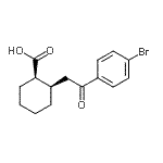 structure of CAS# 736136-39-3, (1R,2R)-2-[2-(4-Bromophenyl)-2-oxoethyl]cyclohexanecarboxylic acid;cis-2-[2-<wbr>(4-Bromop<wbr>henyl)-2-<wbr>oxoethyl]<wbr>cyclohexa<wbr>ne-1-carb<wbr>oxylic ac<wbr>id