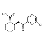 structure of CAS# 736136-40-6, (1R,2R)-2-[2-(3-Chlorophenyl)-2-oxoethyl]cyclohexanecarboxylic acid;cis-2-[2-<wbr>(3-chloro<wbr>phenyl)-2<wbr>-oxoethyl<wbr>]cyclohex<wbr>ane-1-car<wbr>boxylic a<wbr>cid