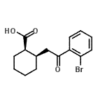 structure of CAS# 736136-44-0, (1R,2R)-2-[2-(2-Bromophenyl)-2-oxoethyl]cyclohexanecarboxylic acid;cis-2-[2-<wbr>(2-bromop<wbr>henyl)-2-<wbr>oxoethyl]<wbr>cyclohexa<wbr>ne-1-carb<wbr>oxylic ac<wbr>id