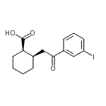 structure of CAS# 736136-48-4, (1R,2R)-2-[2-(3-Iodophenyl)-2-oxoethyl]cyclohexanecarboxylic acid;cis-2-[2-<wbr>(3-iodoph<wbr>enyl)-2-o<wbr>xoethyl]c<wbr>yclohexan<wbr>e-1-carbo<wbr>xylic acid