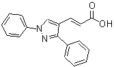 结构式 CAS# 73912-52-4, (2E)-3-(1,3-二苯基-1H-吡唑-4-基)丙烯酸