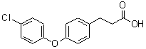 structure of CAS# 73980-33-3, 3-[4-(4-Chlorophenoxy)phenyl]propanoic acid