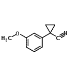 structure of CAS# 74205-01-9, 1-(3-Methoxyphenyl)cyclopropanecarbonitrile;1-(3-methoxyphenyl)cyclopropane-1-carbonitrile;1-(3-methoxyphenyl)cyclopropanecarbonitrile;MFCD00297157