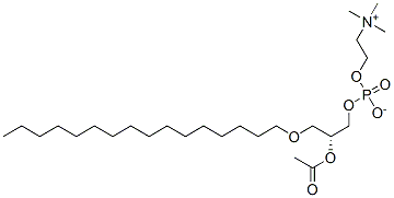 structure of CAS# 74389-68-7, 1-Hexadecyl-2-acetyl-glycero-3-phosphocholine;[(2R)-2-Acetoxy-3-Hexadecoxy-Propyl] 2-Trimethylammonioethyl Phosphate;[(2R)-2-Acetoxy-3-Hexadecoxypropyl] 2-Trimethylammonioethyl Phosphate;[(2R)-2-Acetoxy-3-Cetyloxy-Propyl] 2-Trimethylammonioethyl Phosphate