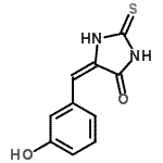 structure of CAS# 74920-46-0, (5E)-5-(3-Hydroxybenzylidene)-2-thioxo-4-imidazolidinone;5-(3-hydroxybenzylidene)-2-thiohydantoin;5-(3-Hydroxy-benzylidene)-2-thioxo-imidazolidin-4-one;5-[(3-hydroxyphenyl)methylene]-2-thioxo-1,3-diazolidin-4-one