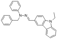 结构式 CAS# 75238-79-8, 9-乙基咔唑-3-甲醛 N-苄基-N-苯基腙