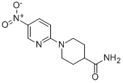 structure of CAS# 752944-99-3, N-(5-Nitro-2-Pyridinyl)-4-Piperidinecarboxamide;2-(4-Carbamoylpiperidin-1-Yl)-4-Nitropyridine, 4-Carbamoyl-1-(4-Nitropyridin-2-Yl)Piperidine;4-Piperidinecarboxamide,N-(5-Nitro-2-Pyridinyl)-(9CI)
