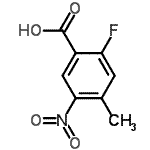 结构式 CAS# 753924-40-2, 2-氟-4-甲基-5-硝基苯甲酸