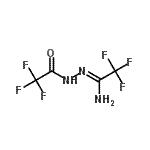 structure of CAS# 758-84-9, (1Z)-2,2,2-Trifluoro-N'-(trifluoroacetyl)ethanehydrazonamide;2,2,2-tri<wbr>fluoro-N-<wbr>[(2,2,2-t<wbr>rifluoro-<wbr>1-iminoet<wbr>hyl)amino<wbr>]acetamide;MFCD00276975;N-Trifluoroacetyl-N'-(trifluoroacetimidoyl)hydrazine