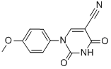structure of CAS# 75837-81-9, 1-(4-Methoxyphenyl)-2,4-Dioxo-1,2,3,4-Tetrahydro-5-Pyrimidinecarbonitrile;1-(4-Methoxyphenyl)-2,4-Dioxo-Pyrimidine-5-Carbonitrile;1-(4-Methoxyphenyl)-2,4-Dioxo-5-Pyrimidinecarbonitrile;2,4-Diketo-1-(4-Methoxyphenyl)Pyrimidine-5-Carbonitrile