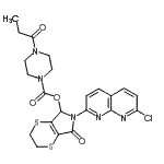 CAS#: 76535-71-2， 6-(7-Chloro-1,8-naphthyridin-2-yl)-7-oxo-2,3,6,7-tetrahydro-5H-[1,4]dithiino[2,3-c]pyrrol-5-yl 4-propionyl-1-piperazinecarboxylate