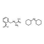 structure of CAS# 7675-46-9, N-[(2-Nitrophenyl)sulfanyl]-L-alanine - N-cyclohexylcyclohexanamine (1:1);N-[(2-nit<wbr>rophenyl)<wbr>thio]-L-a<wbr>lanine, c<wbr>ompound w<wbr>ith dicyc<wbr>lohexylam<wbr>ine (1:1);N-2-Nitrophenylsulfenyl-L-alanine Dicyclohexylammonium Salt;N-2-NITROPHENYLSULFENYL-L-ALANINEDICYCLOHEXYLAMMONIUMSALT