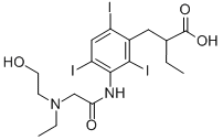 CAS#: 76975-06-9， 2-[[3-[[2-(Ethyl-(2-Hydroxyethyl)Amino)Acetyl]Amino]-2,4,6-Triiodophenyl]Methyl]Butanoic Acid