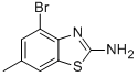 structure of CAS# 76996-16-2, 2-Amino-4-Bromo-6-Methylbenzothiazole;4-Bromo-6-Methyl-1,3-Benzothiazol-2-Amine(SALTDATA: FREE);2-Amino-4-Bromo-6-Methylbenzothiazole