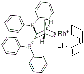 structure of CAS# 78355-59-6, (2S,3S)-(+)-2,3-Bis(Diphenylphosphino)Bicyclo[2.2.1]Hept-5-Ene(1,5-Cyclooctadiene)Rhodium(I)Tetrafluoroborate