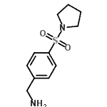 structure of CAS# 784997-49-5, 1-[4-(1-Pyrrolidinylsulfonyl)phenyl]methanamine;4-(Pyrrolidine-1-sulfonyl)-benzylamine;MFCD08337820