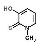 结构式 CAS# 79246-92-7, 3-羟基-1-甲基-2(1H)-吡啶硫酮