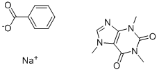 结构式 CAS# 8000-95-1, 咖啡因-苯甲酸钠