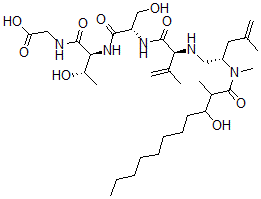 CAS#: 80458-08-8， 2-[[(2S,3S)-3-Hydroxy-2-[[(2S)-3-hydroxy-2-[[(2S)-2-[[(2S)-2-[(3-hydroxy-2-methylundecanoyl)-methylamino]-4-methylpent-4-enyl]amino]-3-methylbut-3-enoyl]amino]propanoyl]amino]butanoyl]amino]acetic acid