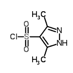 structure of CAS# 80466-78-0, 3,5-Dimethyl-1H-pyrazole-4-sulfonyl chloride;(3,5-dimethylpyrazol-4-yl)chlorosulfone;1H-Pyrazole-4-sulfonylchloride, 3,5-dimethyl-;3,5-dimethyl-1H-pyrazole-4-sulfonyl chloride