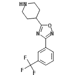 structure of CAS# 808764-45-6, 4-{3-[3-(Trifluoromethyl)phenyl]-1,2,4-oxadiazol-5-yl}piperidine;4-[3-(3-(Trifluoromethyl)phenyl)-1,2,4-oxadiazol-;4-[3-(3-(Trifluoromethyl)phenyl)-1,2,4-oxadiazol-5;4-[3-(3-T<wbr>rifluorom<wbr>ethyl)phe<wbr>nyl]-1,2,<wbr>4-oxadiaz<wbr>ol-5-yl]p<wbr>iperidine