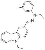 structure of CAS# 81380-24-7, 9-Ethyl-3-[N-Ethyl-N-(m-Tolyl)Hydrazonomethyl]Carbazole;9-ETHYLCARBAZOLE-3-CARBOXALDEHYDE N-ETHYL-N-(M-TOLYL)HYDRAZONE;9-ETHYL-3-[N-ETHYL-N-(M-TOLYL)HYDRAZONOMETHYL]CARBAZOLE