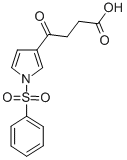 structure of CAS# 81454-02-6, 4-Oxo-4-[1-(Phenylsulfonyl)-1H-Pyrrol-3-Yl]Butanoic Acid;4-Oxo-4-(1-Phenylsulfonyl-3-Pyrrolyl)Butanoate;4-Keto-4-(1-Phenylsulfonylpyrrol-3-Yl)Butyrate;Zinc00153451
