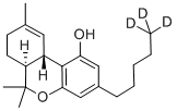 structure of CAS# 81586-39-2, (6aR,10aR)-6a,7,8,10a-Tetrahydro-6,6,9-trimethyl-3-(pentyl-5,5,5-d3)-6H-Dibenzo[b,d]pyran-1-ol