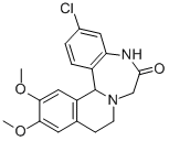 CAS#: 82802-88-8， 3-Chloro-12,13-Dimethoxy-5,9,10,14b-Tetrahydroisoquino(2,1-D)(1,4)Benzodiazepin-6(7H)-One