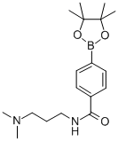 structure of CAS# 832114-10-0, 4-(3-(Dimethylamino)propylcarbamoyl)phenylboronic acid, pinacol ester;N-(3-DIMETHYLAMINOPROPYL)-4-(4,4,5,5-TETRAMETHYL-1,3,2-DIOXABOROLAN-2-YL)BENZAMIDE;N-[3-(N',N'-DIMETHYLAMINO)PROPYL]BENZAMIDE-4-BORONIC ACID, PINACOL ESTER;4-(3-(Dimethylamino)Propylcarbamoyl)Phenylboronic Acid, Pinacol Ester