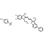 CAS#: 84434-32-2， 2-{3-[5,6-Dichloro-1-(2-hydroxyethyl)-3-methyl-1,3-dihydro-2H-benzimidazol-2-ylidene]-1-propen-1-yl}-3-ethyl-5-phenyl-1,3-benzoxazol-3-ium 4-methylbenzenesulfonate