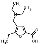 结构式 CAS# 844882-34-4, 4-[(二乙基氨基)甲基]-5-乙基-2-糠酸