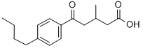 结构式 CAS# 845781-46-6, 5-(4-正丁基苯基)-3-甲基-5-氧代戊酸