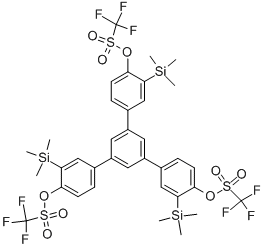 结构式 CAS# 847925-63-7, 1,3,5-三[4-(三氟甲烷磺酰基氧基)-3-(三甲基硅烷基)苯基]苯