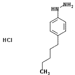 structure of CAS# 849021-13-2, (4-Pentylphenyl)hydrazine hydrochloride (1:1);4-n-Pentylphenylhydrazine hydrochloride;MFCD06245513